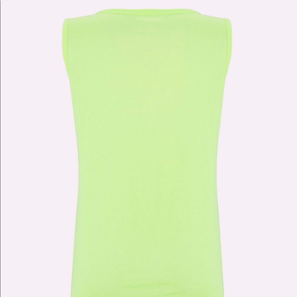 Neon Yellow Striped Leopard/White Tie Front Top - Picture 2 of 6